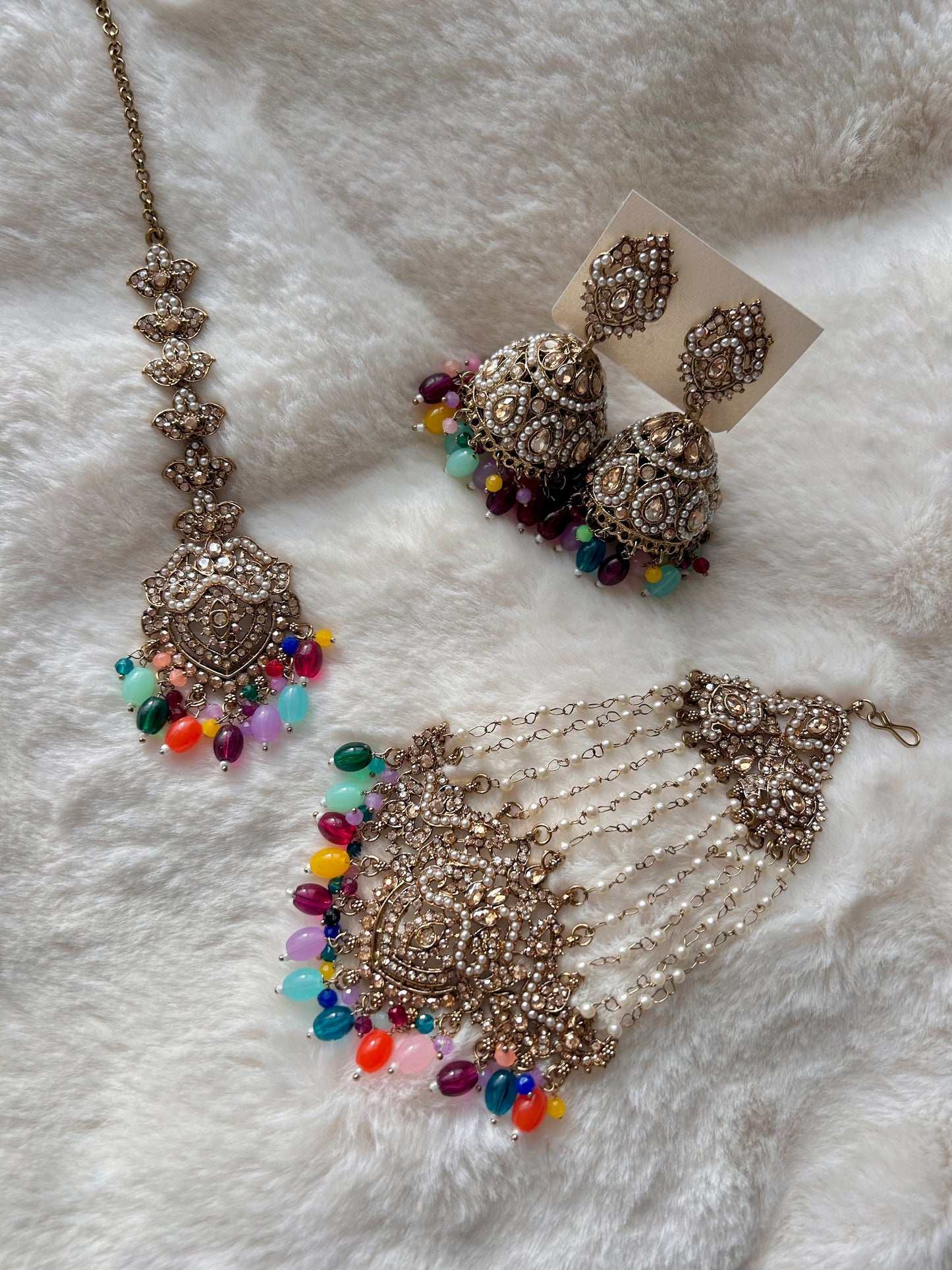 Afroza jhumar set ~ Multi