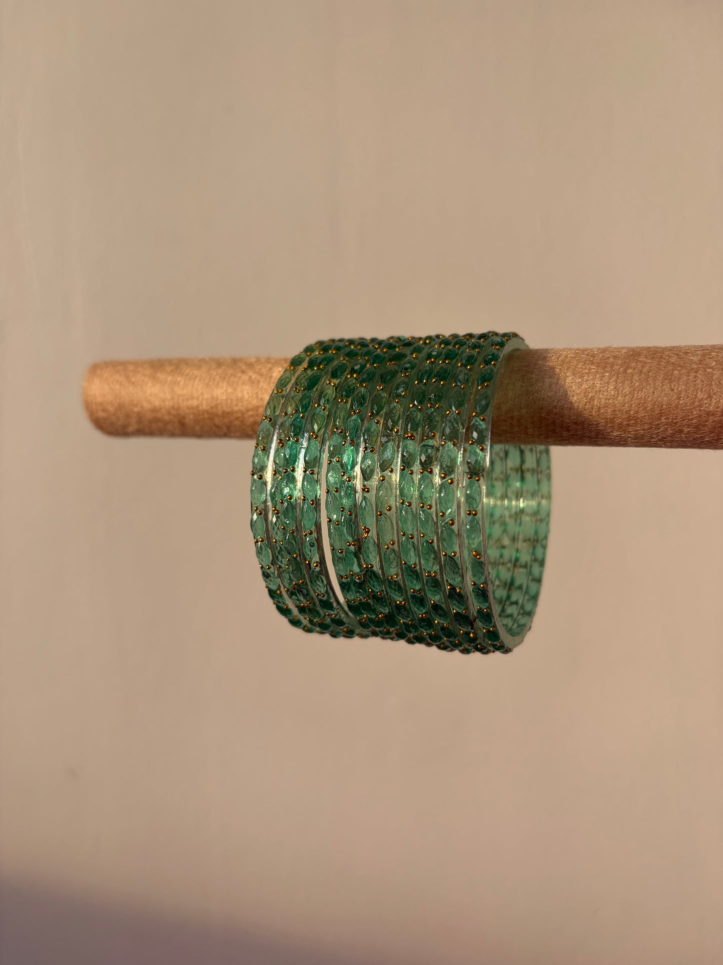 Rangeen glass bangle set ~ Aqua