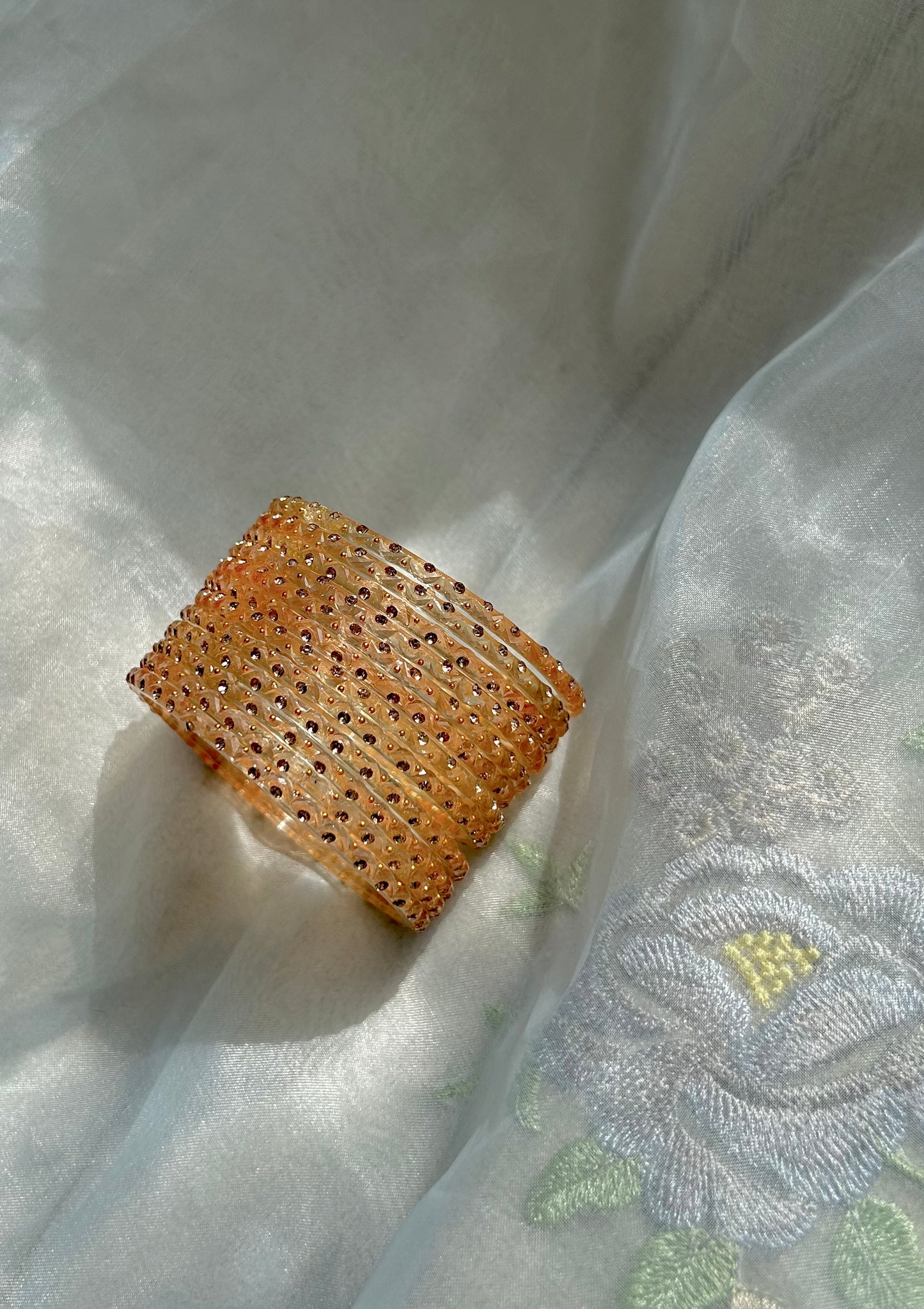 Rangeen glass bangle set ~ Nude