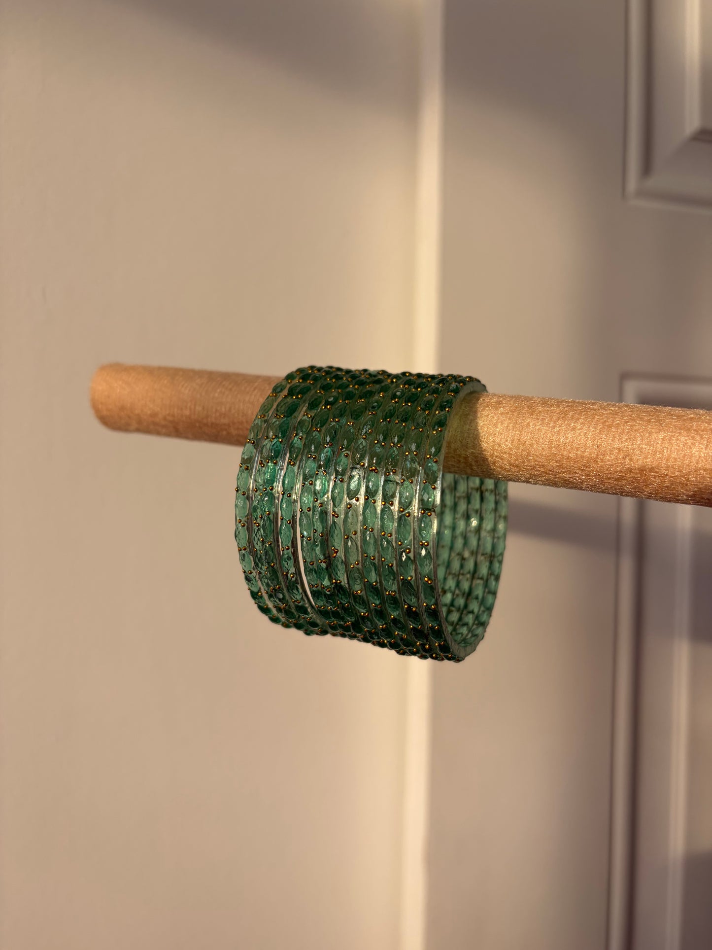 Rangeen glass bangle set ~ Aqua