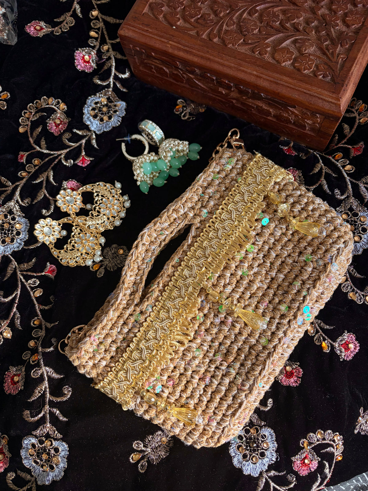Crochet bag gift set ~ Champagne