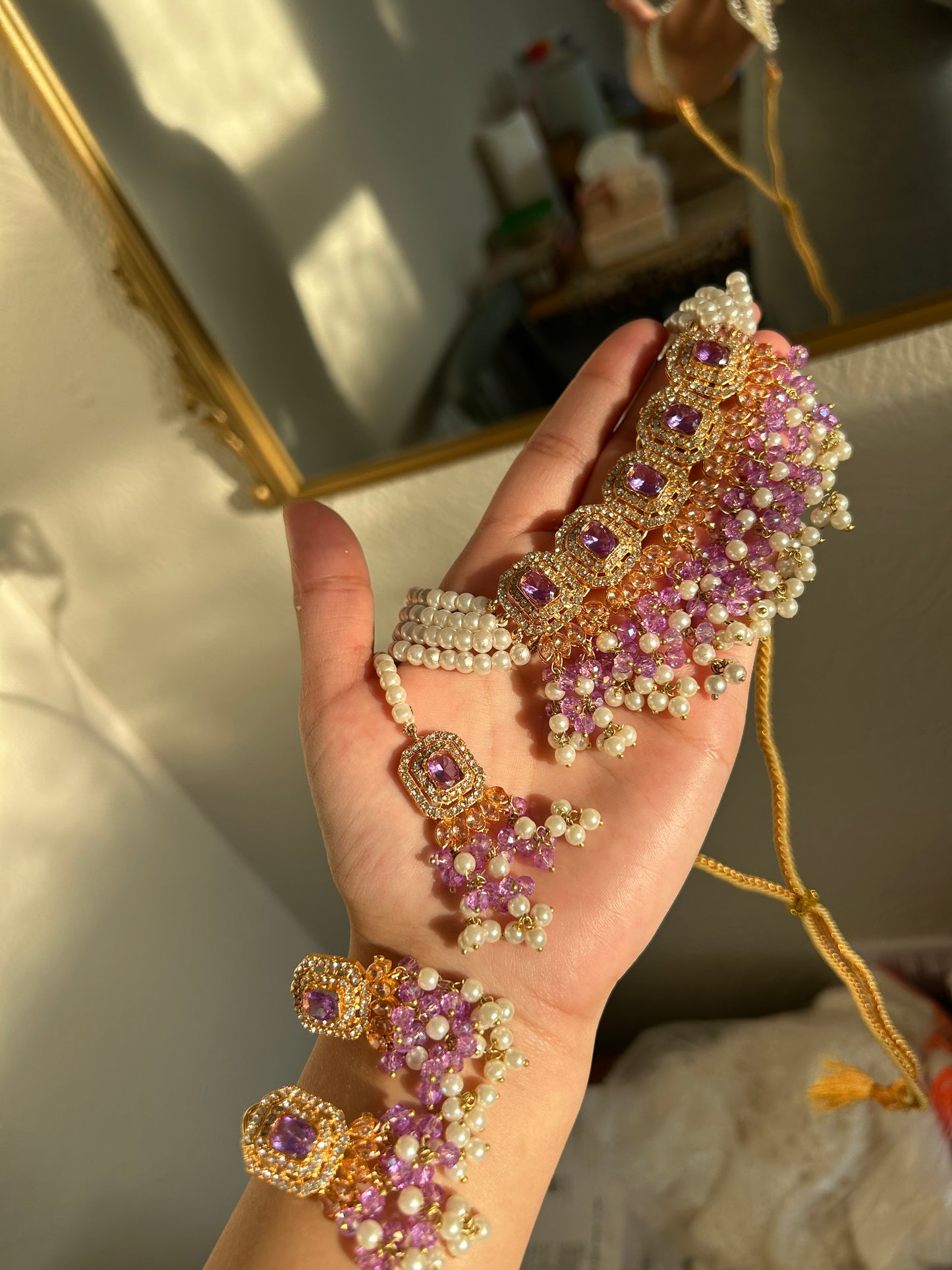 Minahil jewellery set -Purple