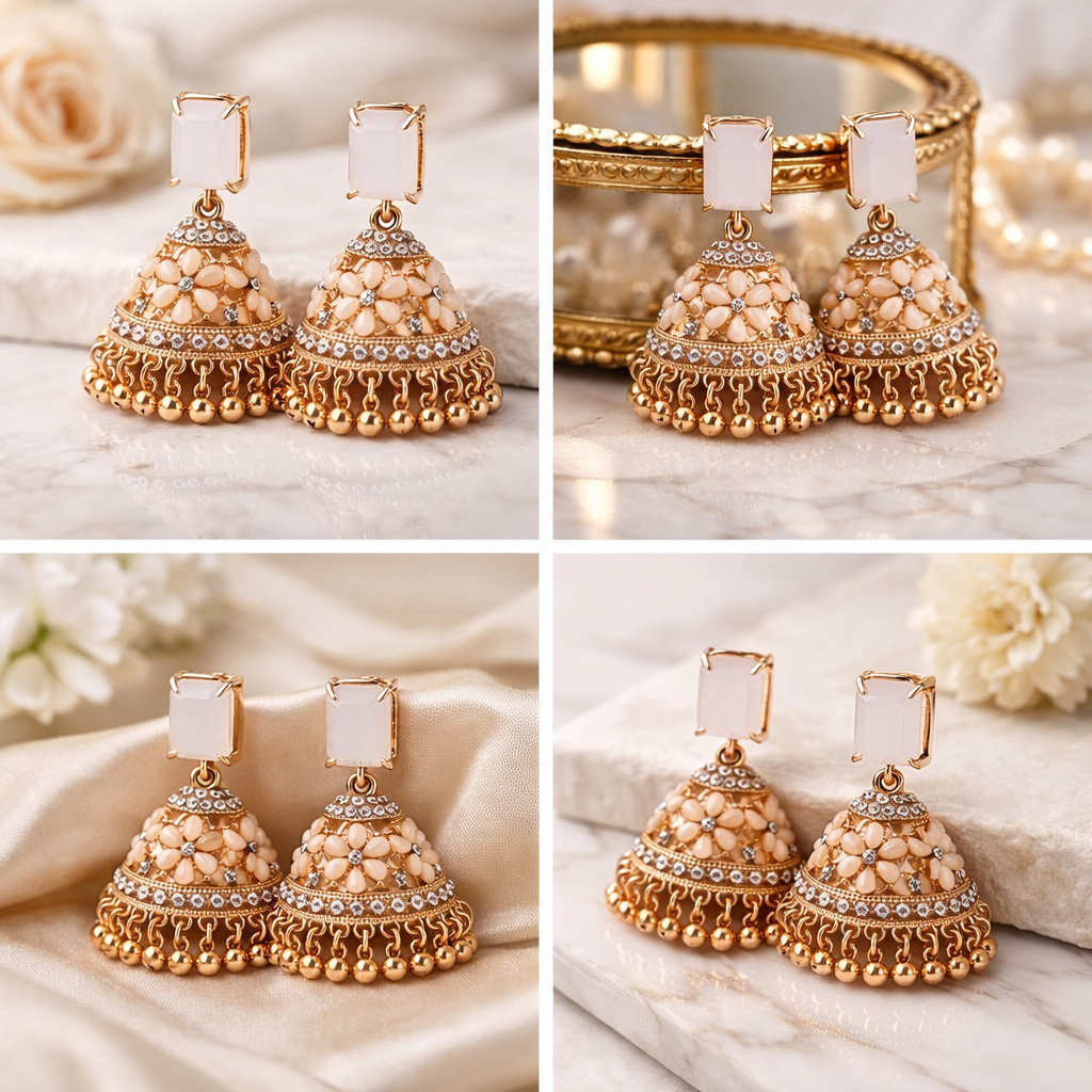 Gurleen pink jhumkas