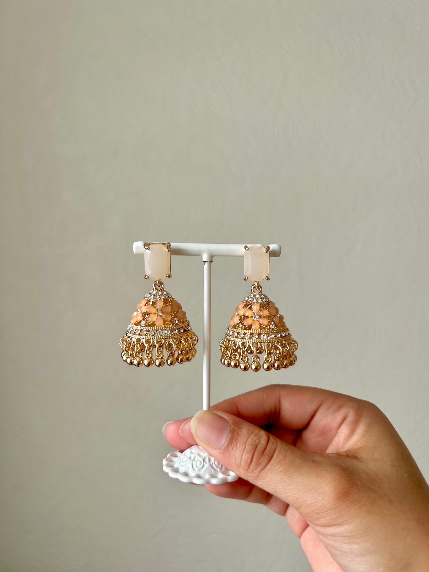 Gurleen pink jhumkas