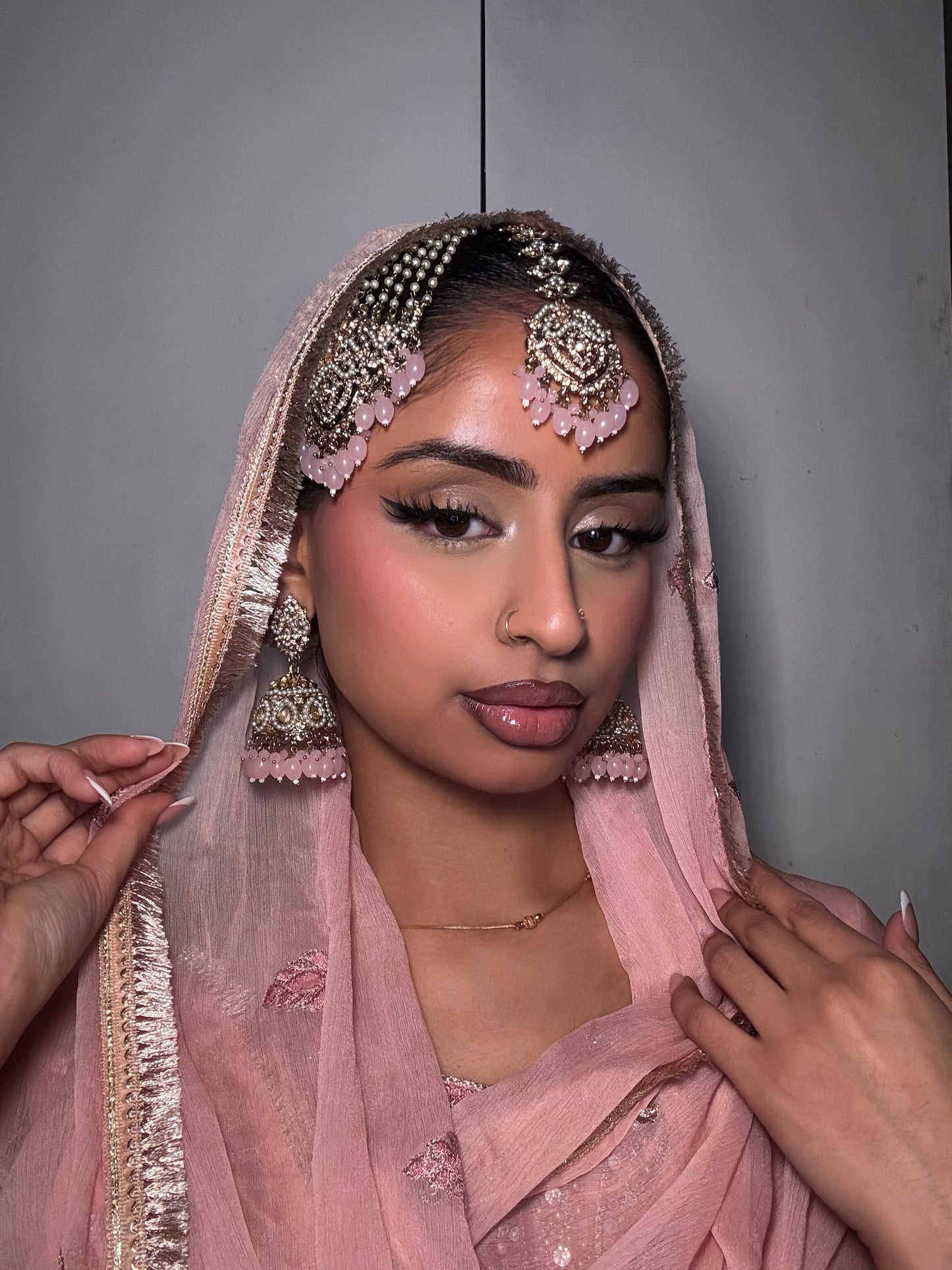 Afroza jhumar set ~ Pink