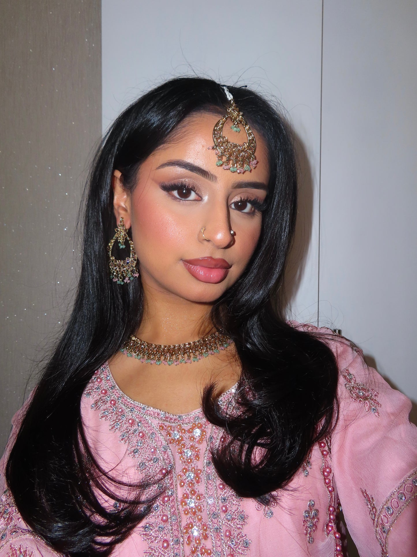 Ankita jewellery set ~Green and pink