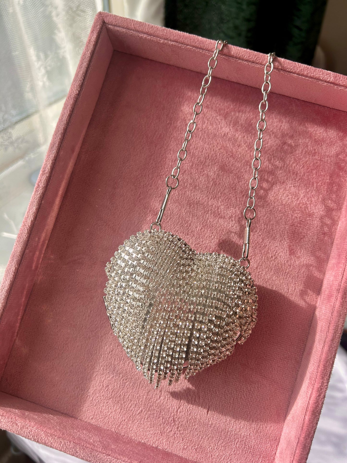 Davina mini clutch bag ~ Silver