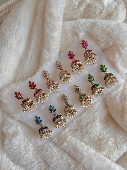Jawaria jhumka set (colours vary)