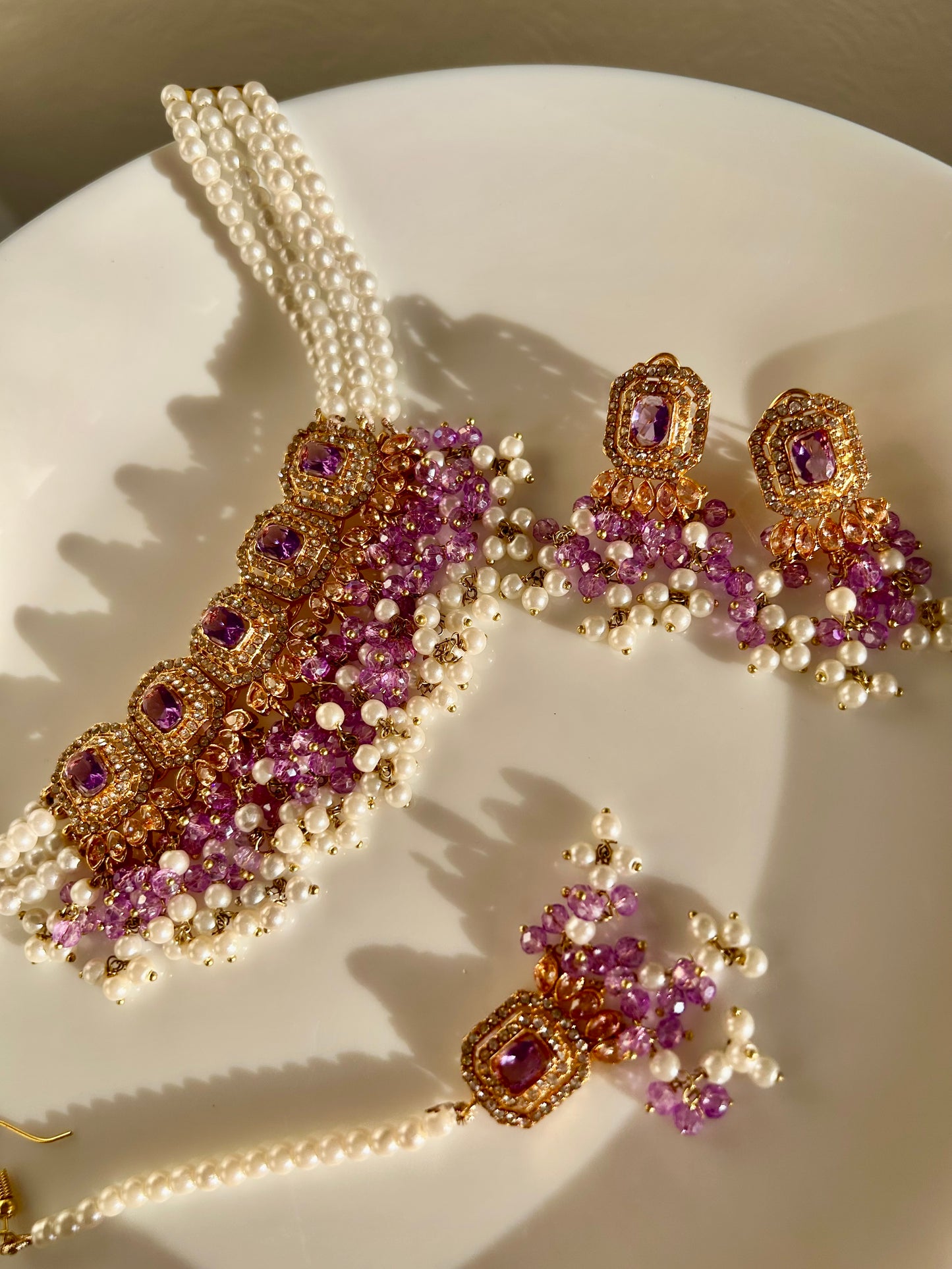 Minahil jewellery set -Purple