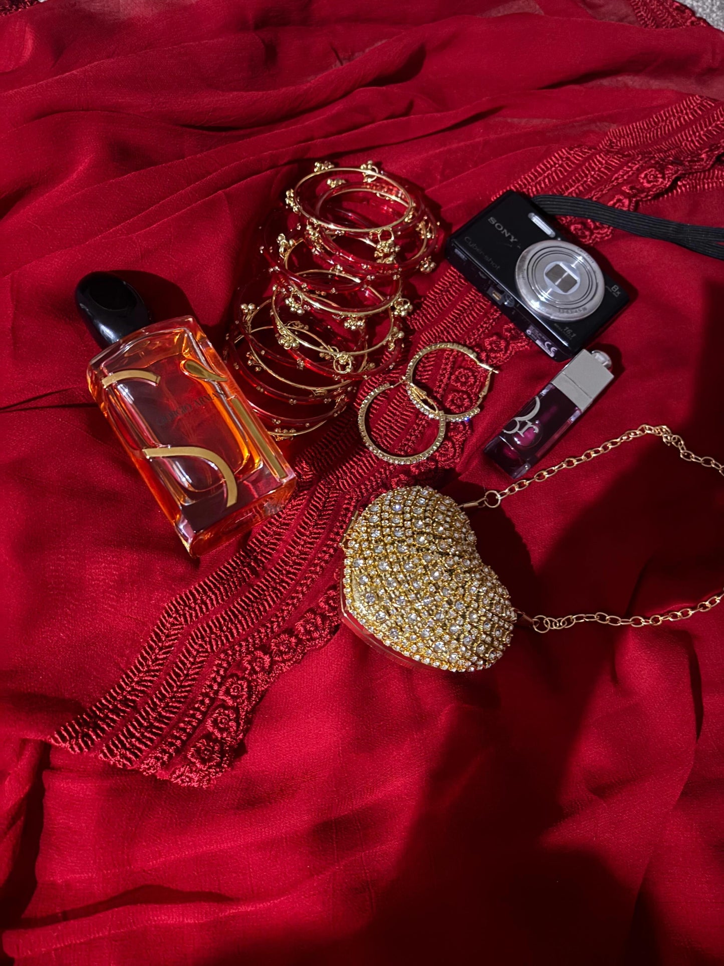 Rangeen glass bangle set ~ Red