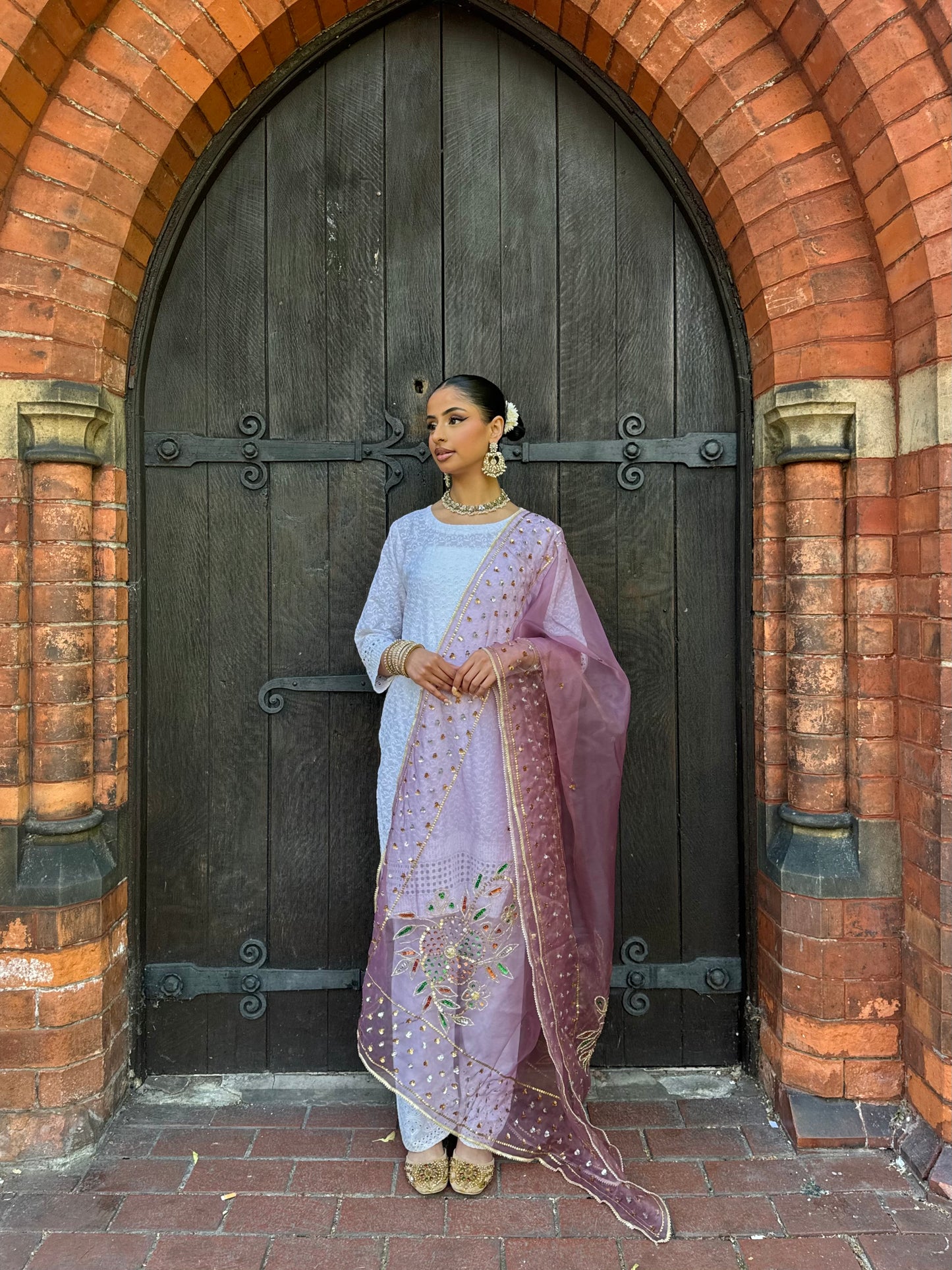 Jasleen Organza Dupatta ~Lavender