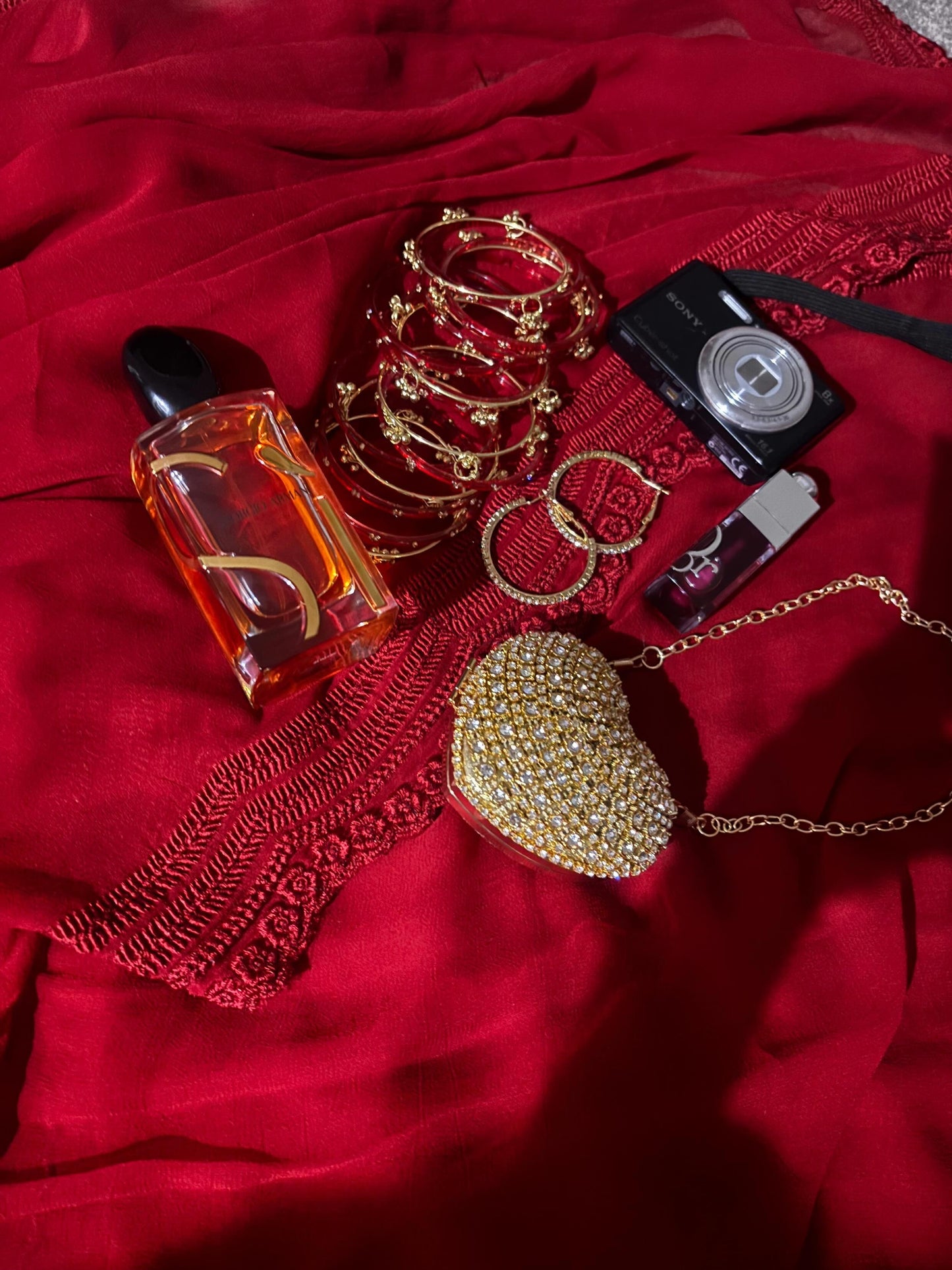 Rangeen glass bangle set ~ Red