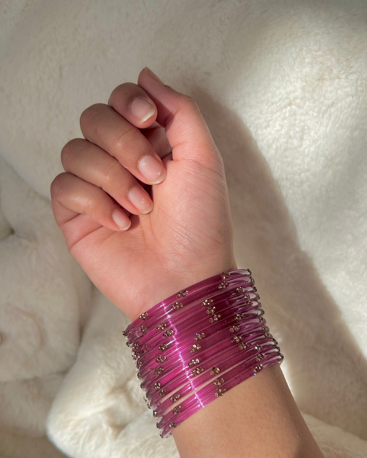 Rangeen glass bangle set ~Dusky Purple/mauve