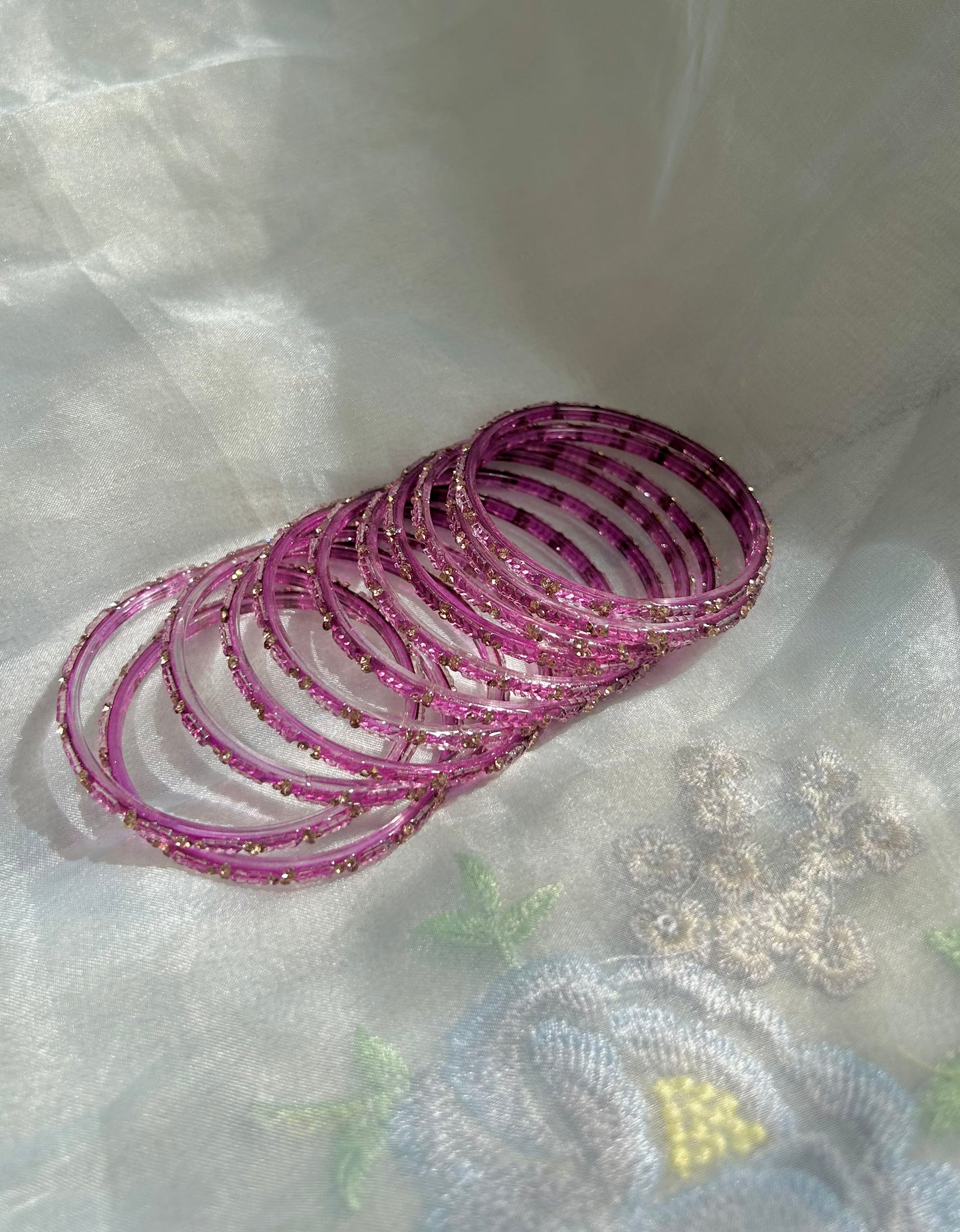 Rangeen glass bangle set ~ Dark Purple