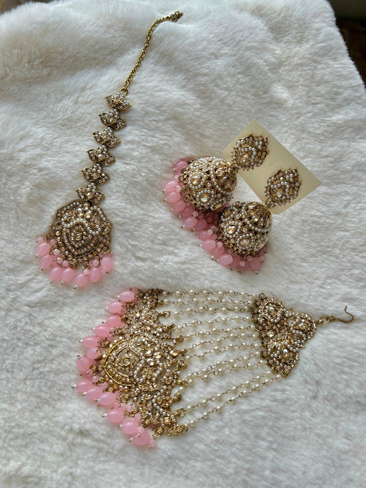 Afroza jhumar set ~ Pink
