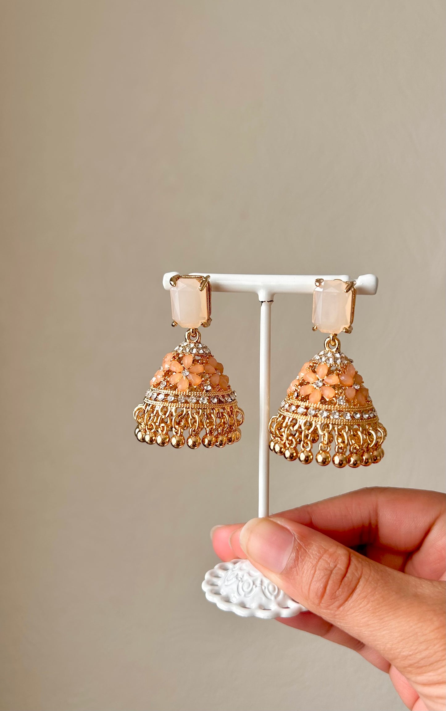 Gurleen pink jhumkas