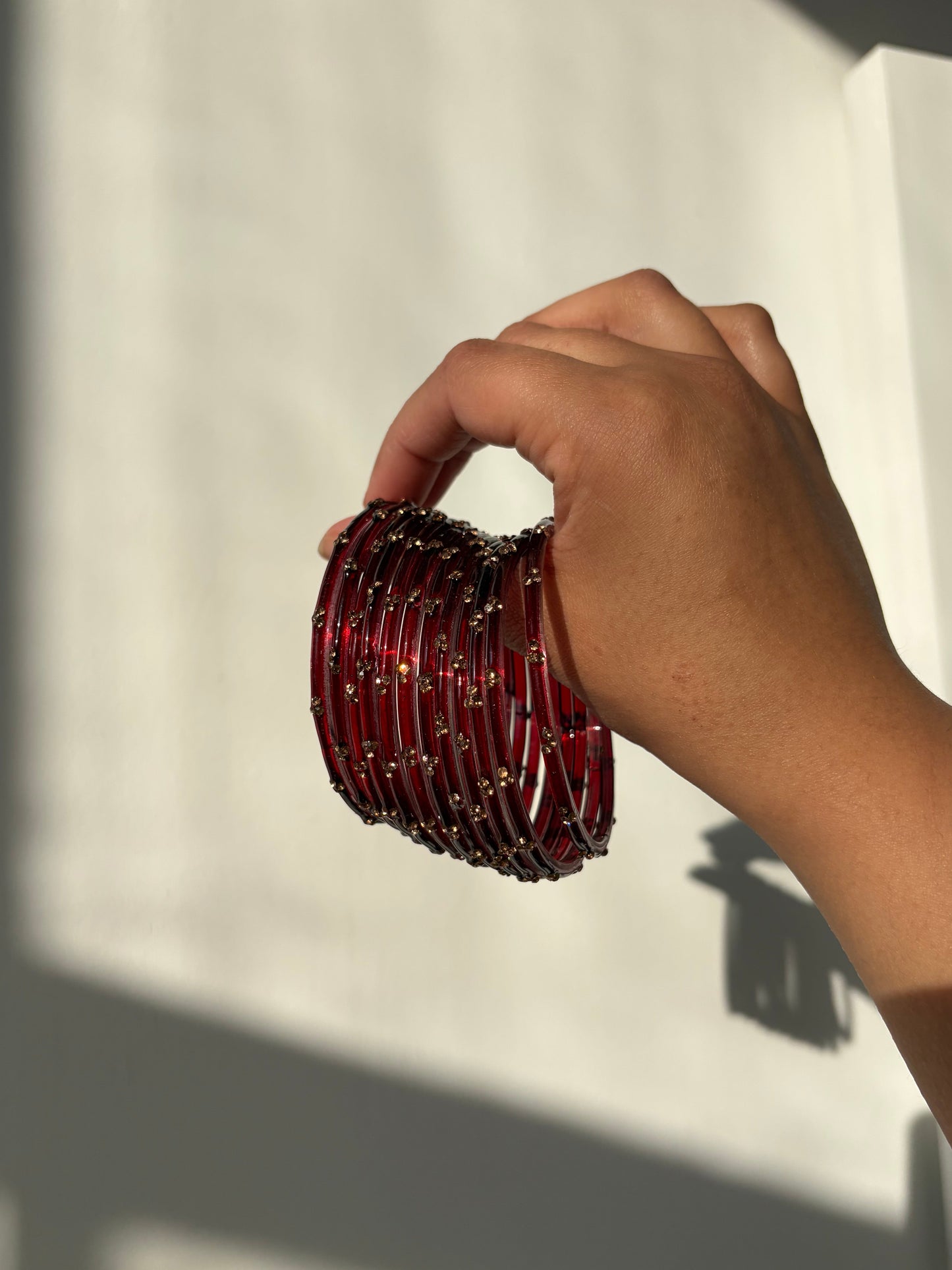 Rangeen glass bangle set ~ Maroon
