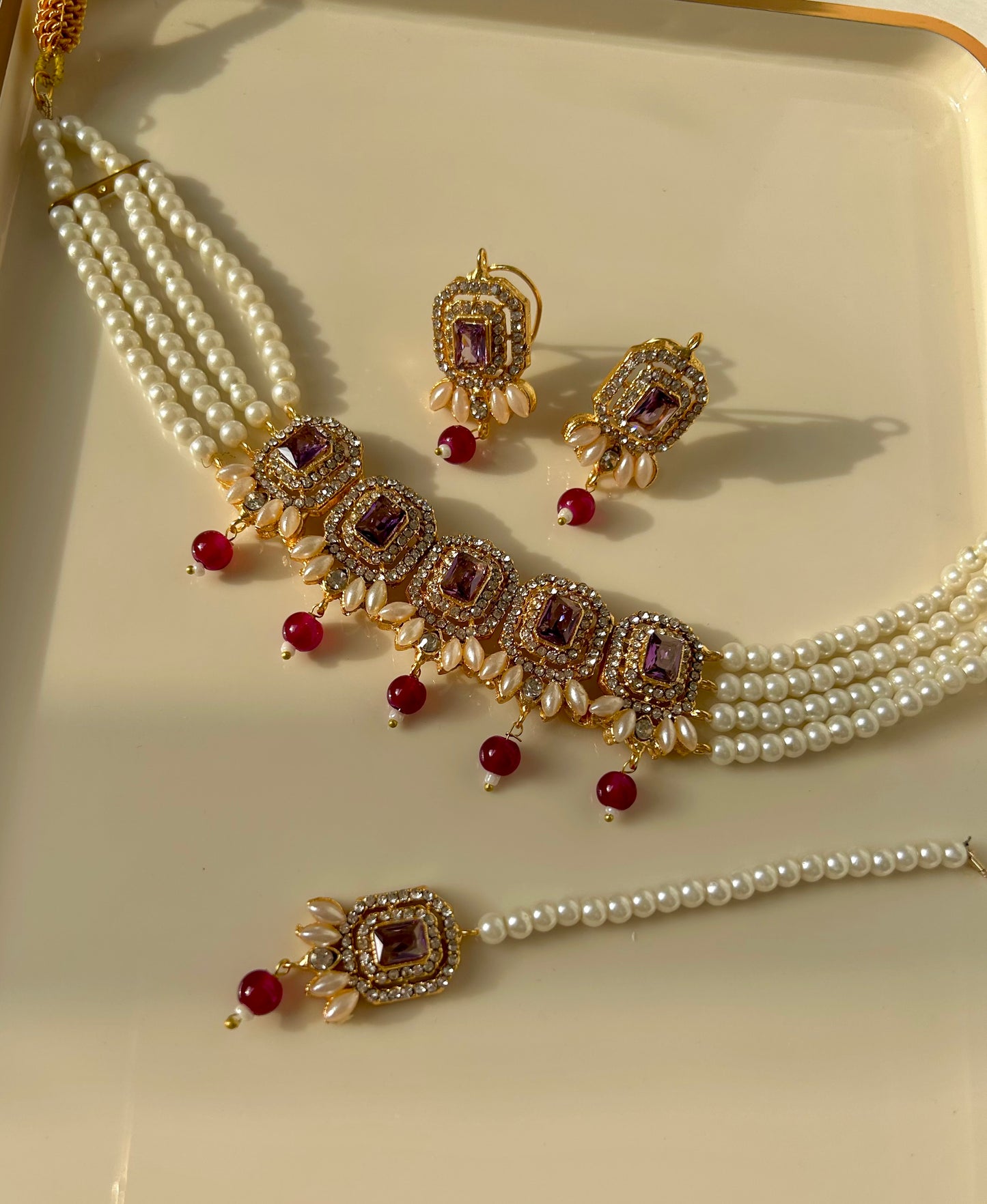 Nusrat jewellery set - Purple