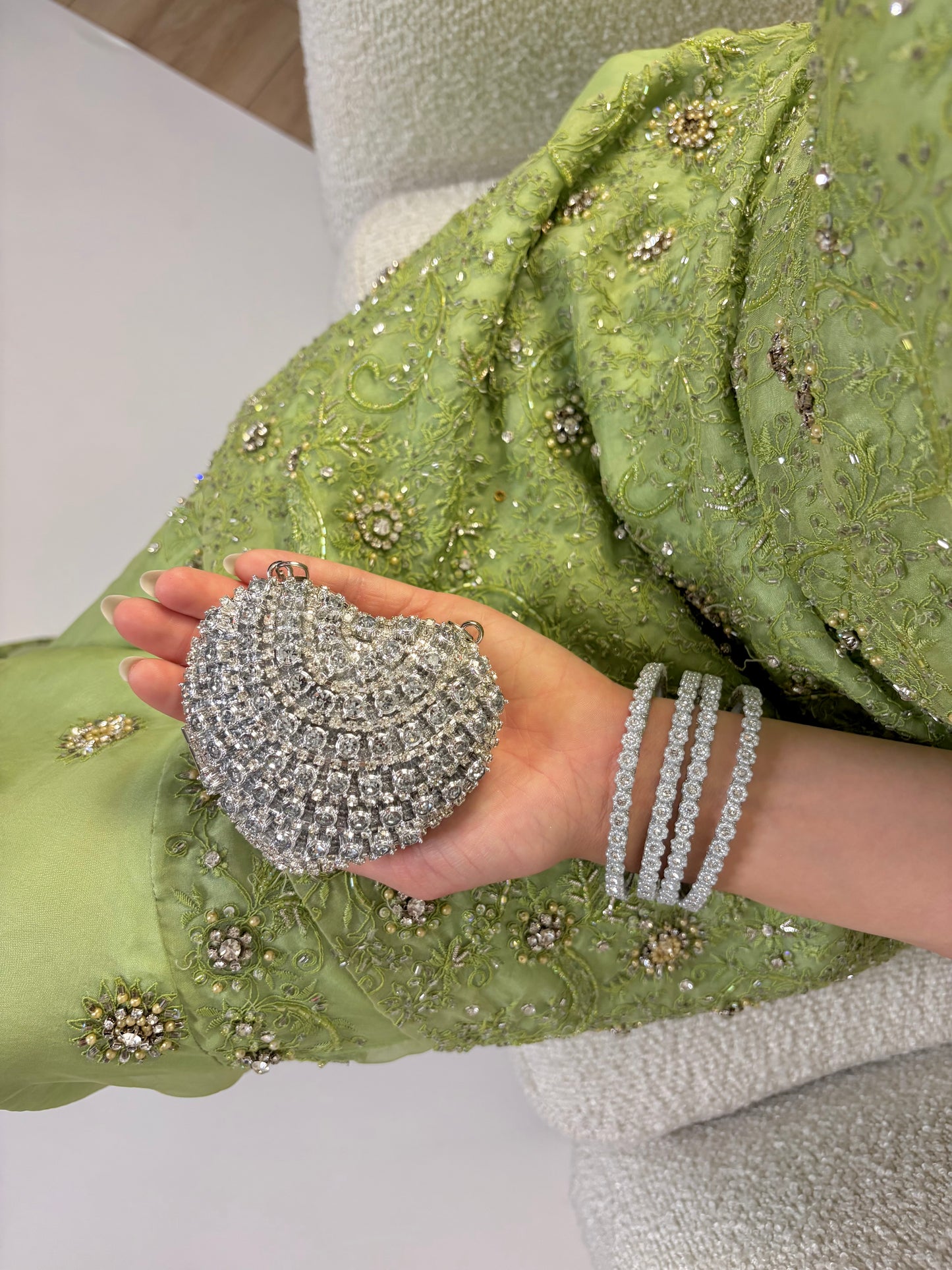 Sabeena floral bangles ~Silver