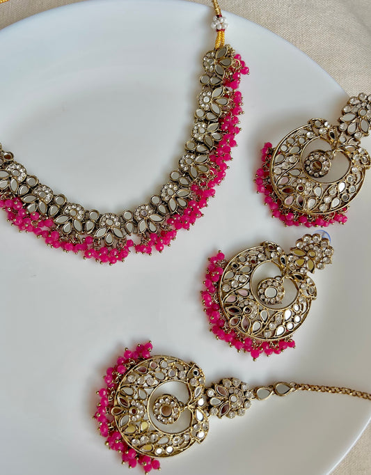 Sofia jewellery set ~Hot pink