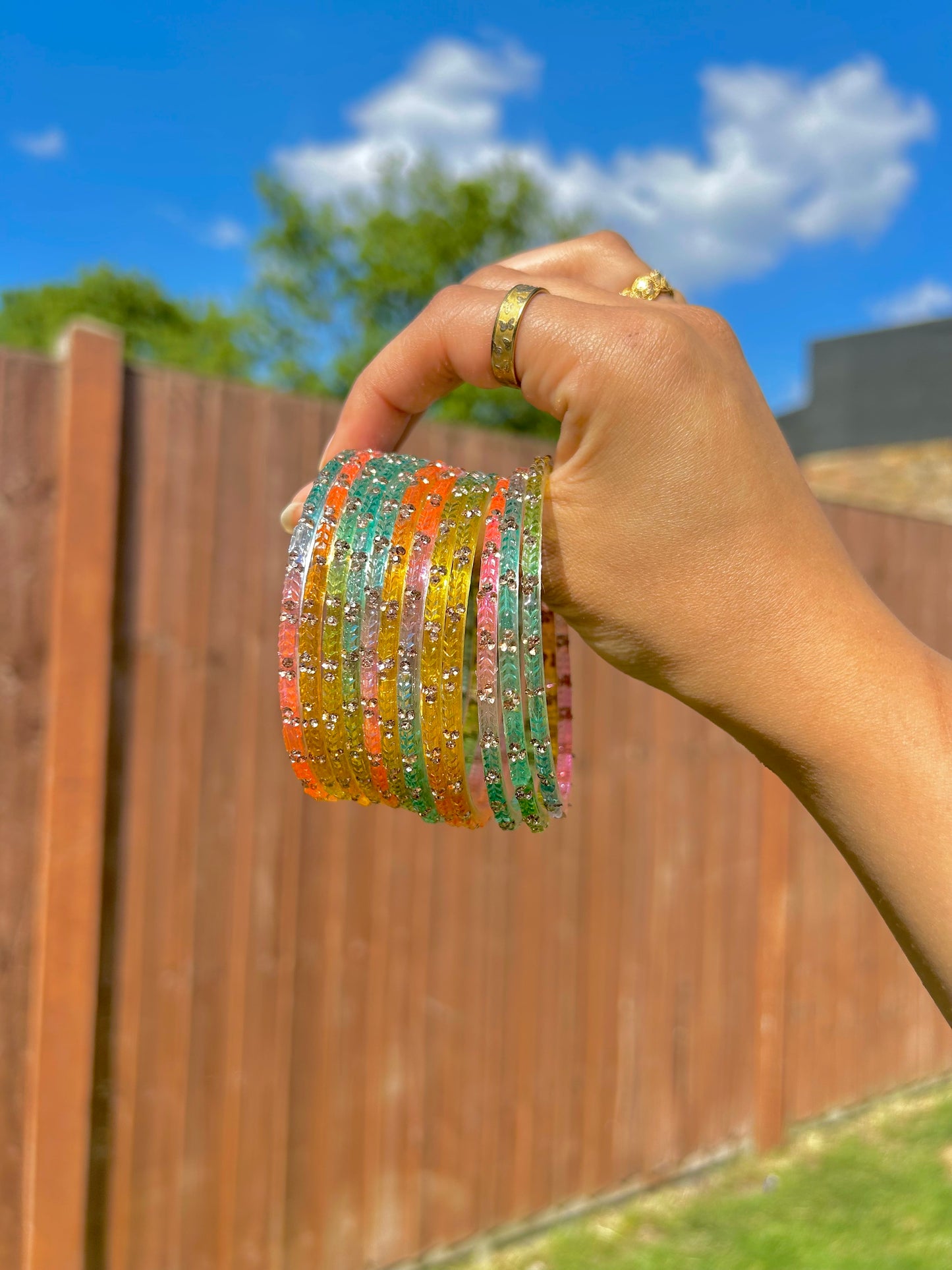 Rangeen glass bangle set ~ Light Pastel