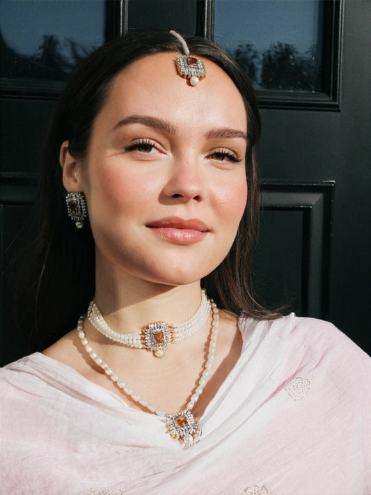 Asifa jewellery set -Champagne