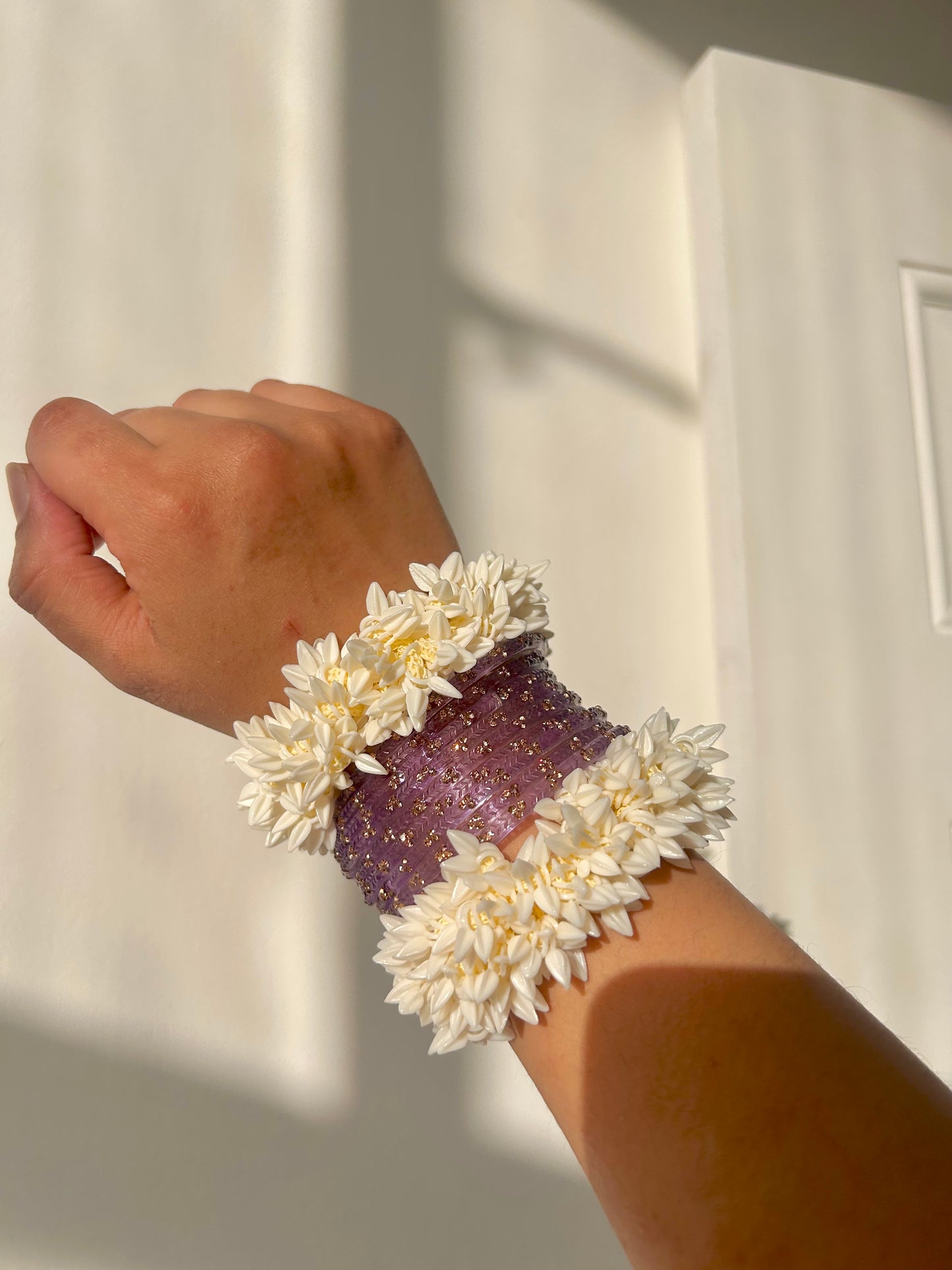 Rangeen glass bangle set ~ Lilac