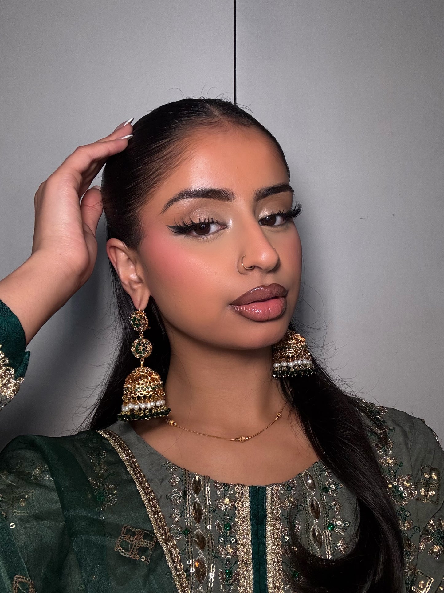 Nafeesa earrings ~ Dark Green