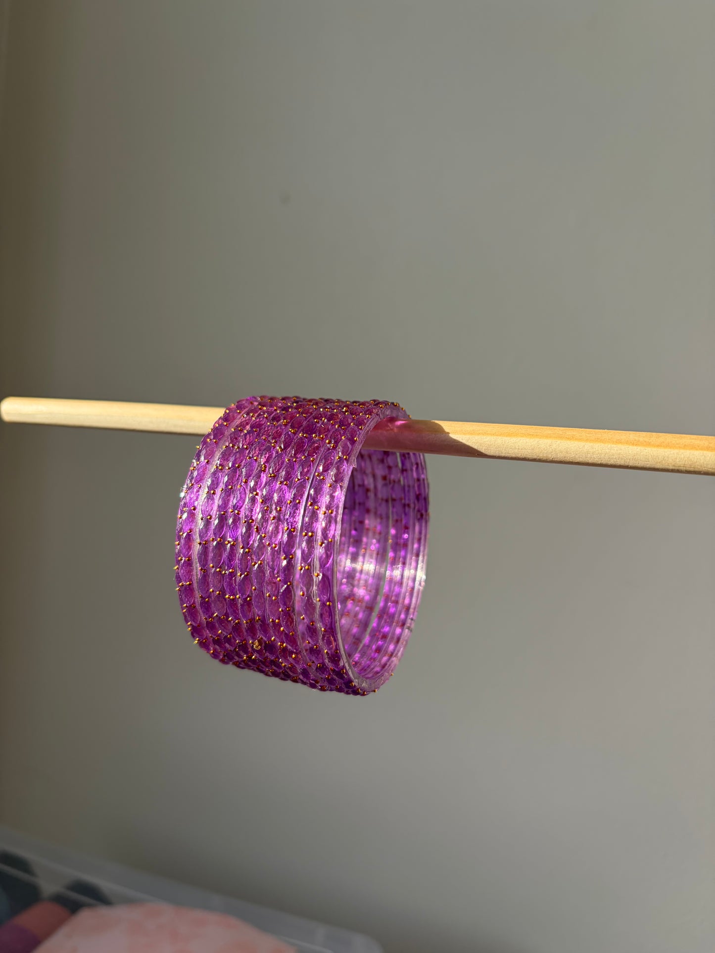 Rangeen glass bangle set ~ Amethyst Purple (choose from 2 designs)