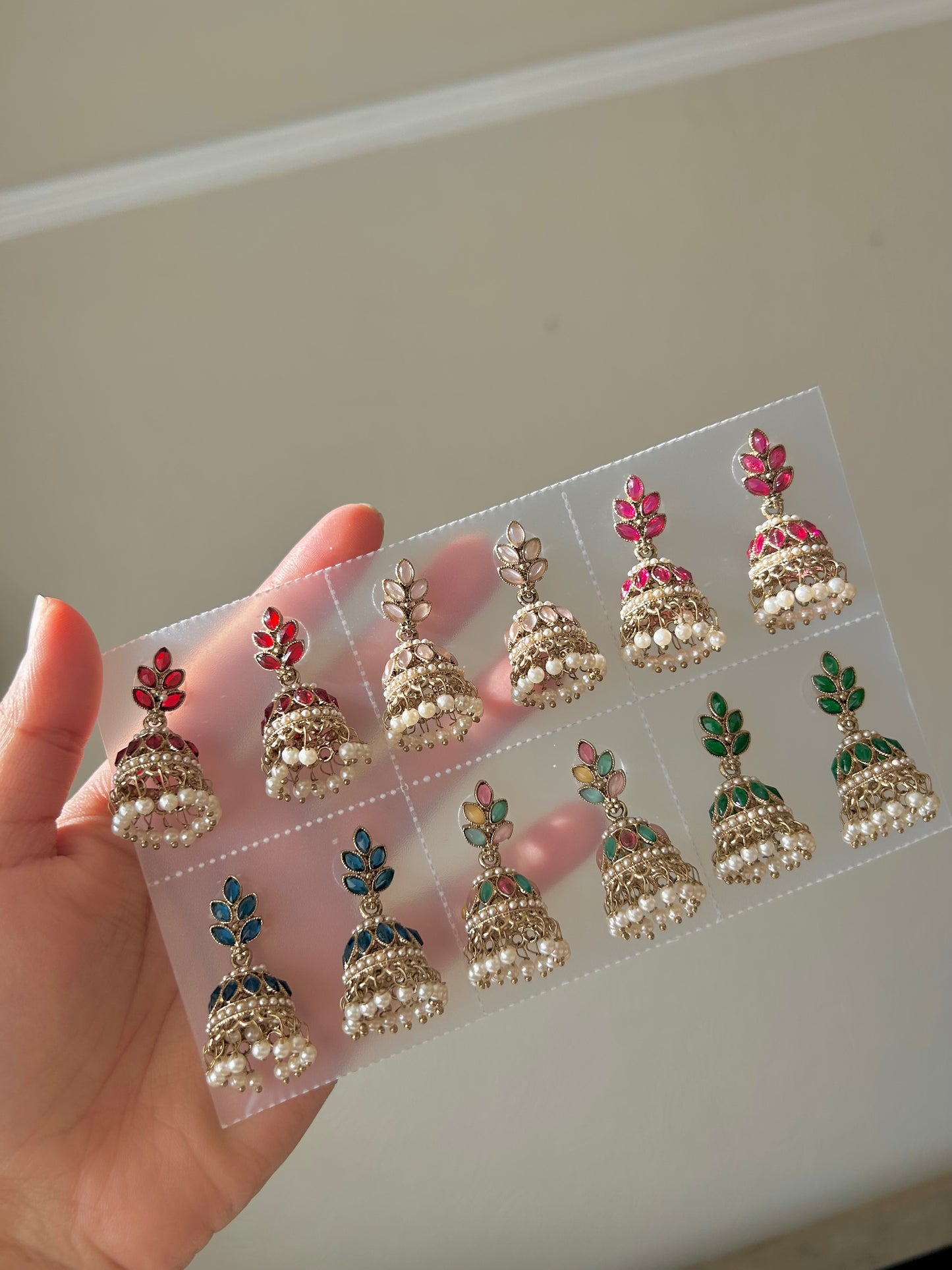 Jawaria jhumka set (colours vary)