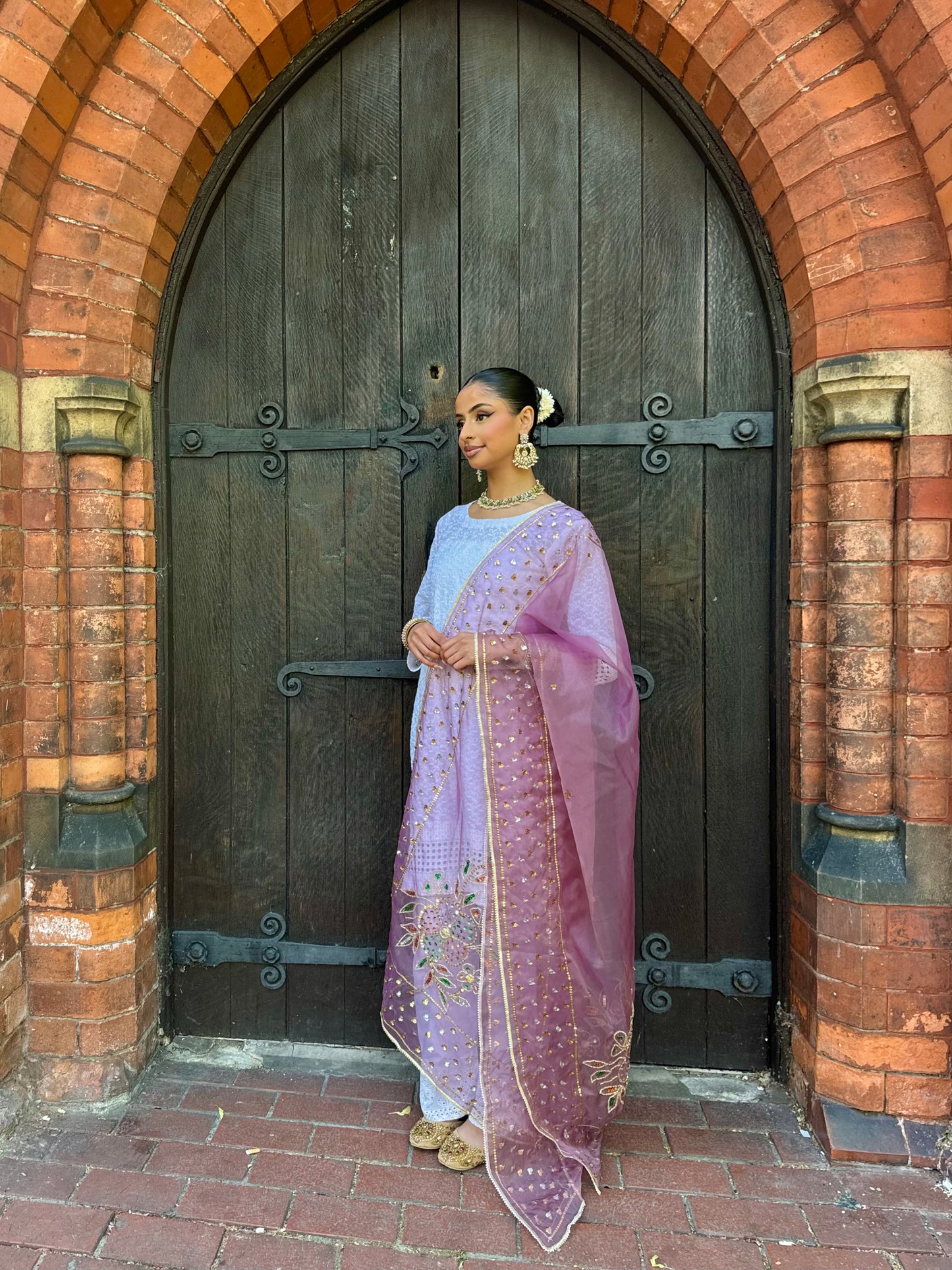 Jasleen Organza Dupatta ~Lavender