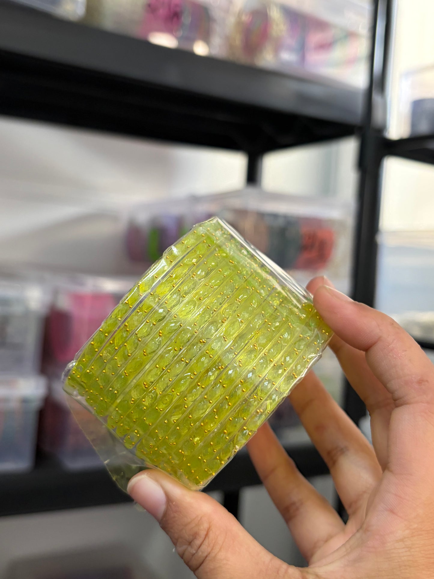 Rangeen glass bangle set ~ lime/canary yellow