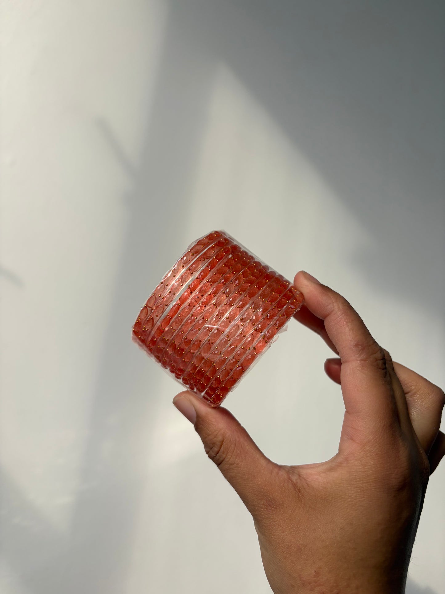 Rangeen glass bangle set ~Orange