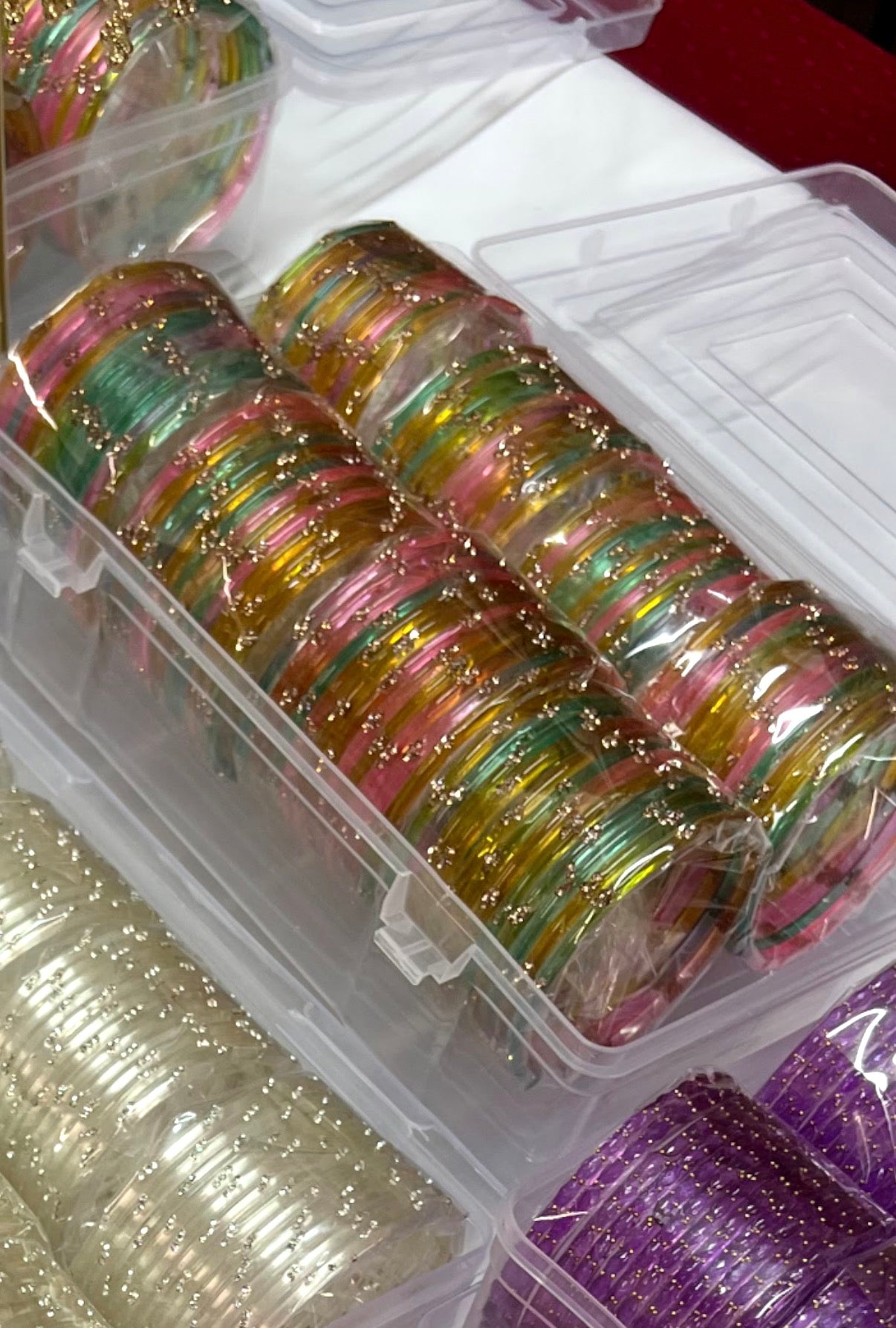 Rangeen glass bangle set ~ Pastel twist