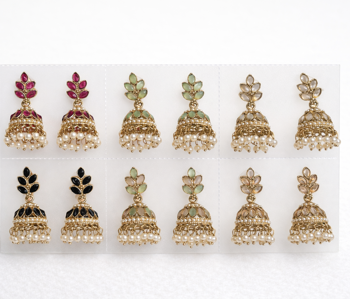 Jawaria jhumka set (colours vary)