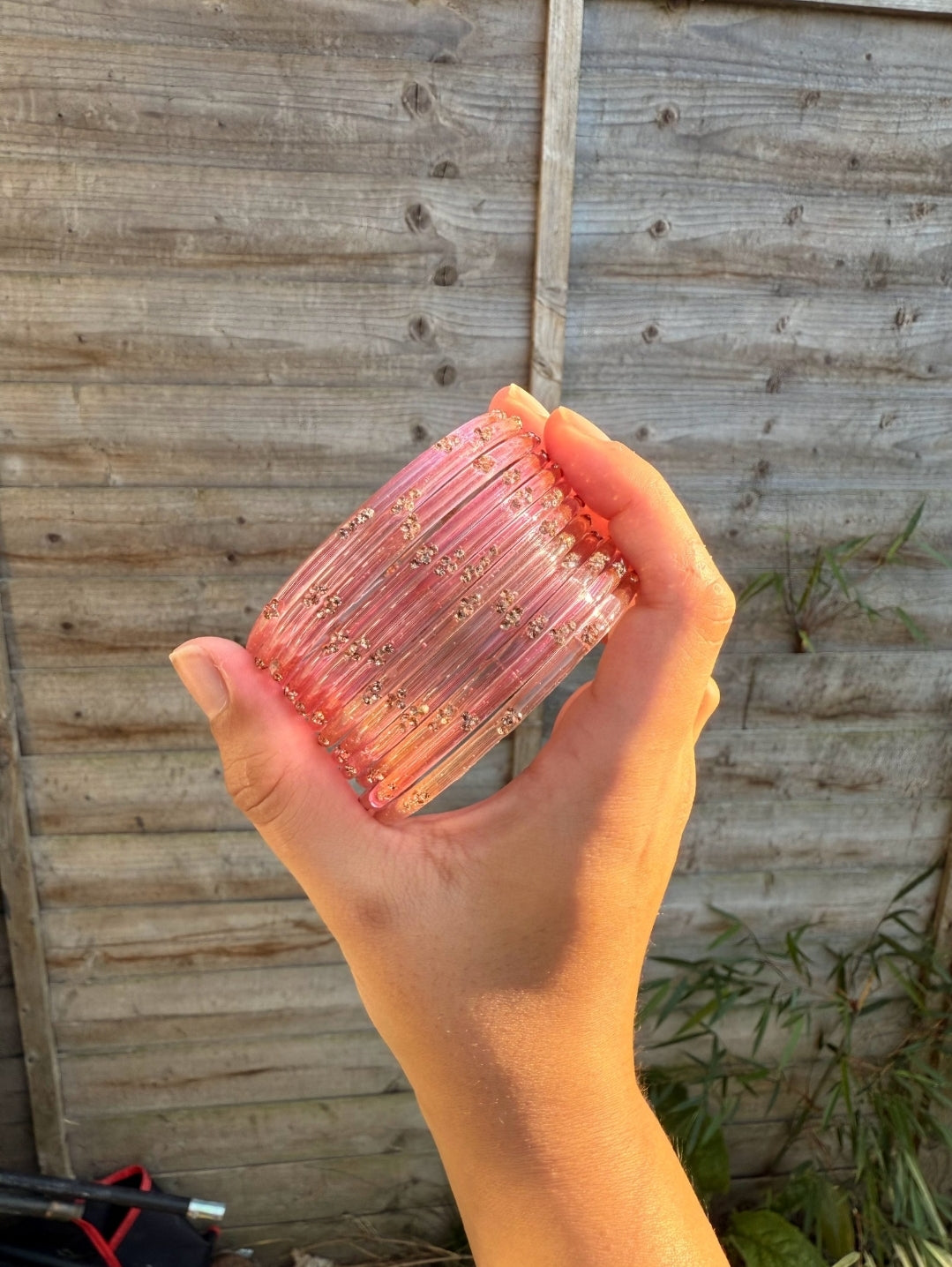 Rangeen glass bangle set ~ Pale/Dusty Pink